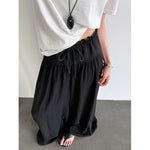 High-waisted Drawstring Pleated Culottes