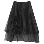 Rregular Layered Drawstring Pleated Skirt