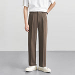 High-rise Elasticated Straight Trousers