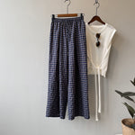 Retro Plaid Loose Casual Straight Wide-leg Pants