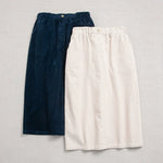 Corduroy Elastic Waist Midi Skirt