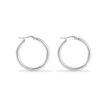 Polished Silver Classic Hoop Earrings