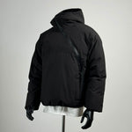 Diagonal Zipper Hooded Cotton-padded Jacket