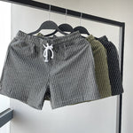 Cotton Striped 3-quarter Casual Shorts
