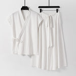Two Piece Vest Sleeveless Cotton And Linen Suit