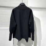 Loose Slit Stand Collar Sweatshirt