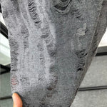 Loose-fit Distressed High-neck T-shirt