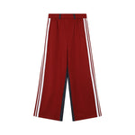 Thickened Denim Spliced Wide-leg Straight Trousers