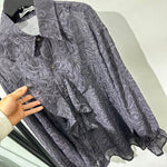 Vintage Pleated Embossed French Loose Hollow Breathable Shirt