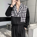 Plaid Panel Long-sleeve Shirt