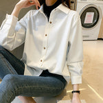 Spring and Autumn Thickened Solid Color Loose Shirt