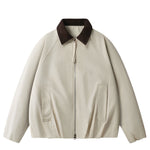 Retro Corduroy Collar Patchwork Loose Jacket