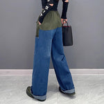 Patchwork Loose Straight Pants