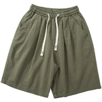 Cotton Elastic Drawstring Straight Loose Casual Shorts