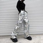 Silver Cargo Pants Stage Performance Outfit