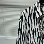 Zebra Print Draped Loose Shirt
