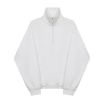 Solid Color Stand Collar Half Zip Sweatshirt