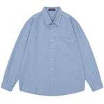 Japanese Retro Pocket Striped Shirt