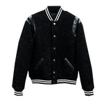 Baseball Collar Gold Dot Warm Jacket