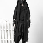Black Cape Trench Coat Robe