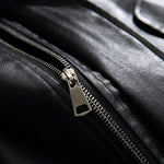 Stand Collar Leather Jacket