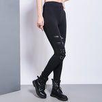 Slim Studded PU Leggings Pants