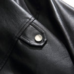Stand Collar Leather Jacket