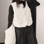 Loose-fitting Crew Neck Vest