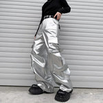 Silver Cargo Pants Stage Performance Outfit