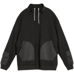 Multi-pocket Pullover Zip-up Sweatshirt
