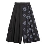 Loose Retro Contrast Color Splicing Culottes