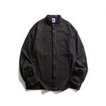 Stand Collar Solid Color Loose Casual Shirt