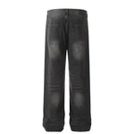 American Washed Distressed Wide-leg Jeans