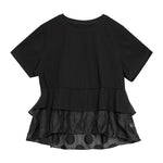 Irregular Pullover Stitching Babydoll Shirt