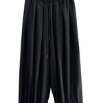Loose Pleated Cropped Wide-leg Pants