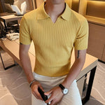 Slim Fit Knit Short Sleeve Polo Shirt