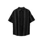 Retro Vertical Striped Fringe Patchwork Shirt