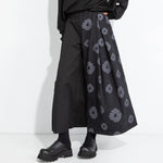 Loose Retro Contrast Color Splicing Culottes
