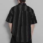 Retro Vertical Striped Fringe Patchwork Shirt