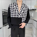 Plaid Panel Long-sleeve Shirt