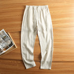 Linen Breathable Loose Drawstring Straight Trousers