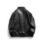 Stand Collar Leather Jacket