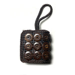Square Coconut Shell Button Coin Purse Earphone Case