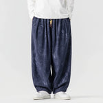 Corduroy Printed Casual Wide-Leg Pants