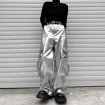 Silver Cargo Pants Stage Performance Outfit