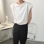 Summer Shoulder Pad Sleeveless T-Shirt
