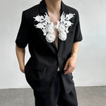 Loose Casual 3D Floral Lapel Blazer