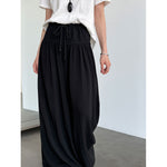 High-waisted Drawstring Pleated Culottes