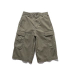 Vintage-style Multiple Pockets Cropped Trousers