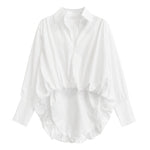 Loose Fit Pullover Crumpled Long Sleeve Shirt